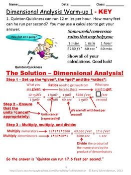 Dimensional Analysis (Unit Analysis) by Barry Schneiderman | TpT